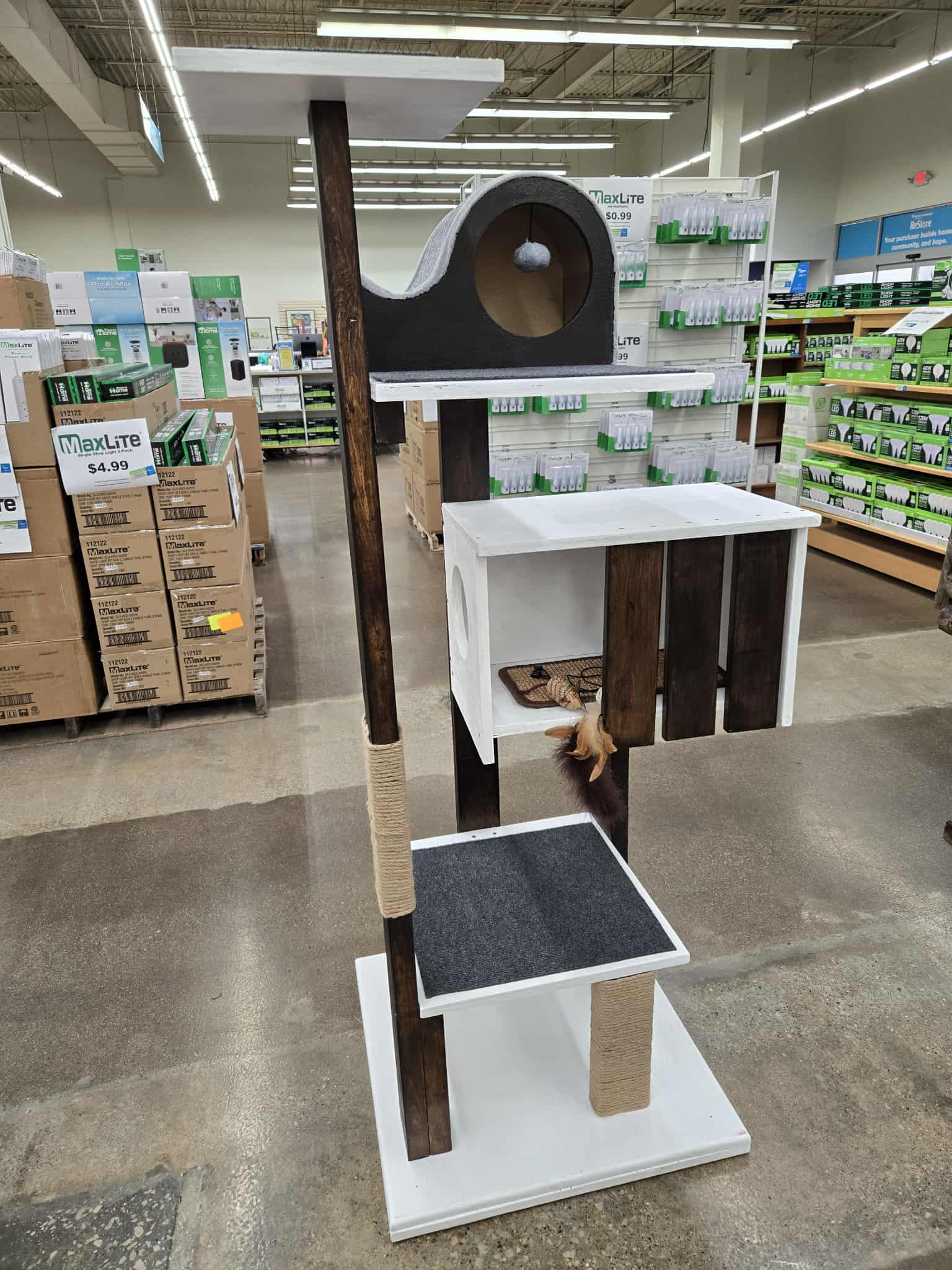 Busey Bank - Modern Cat Tree with Toys