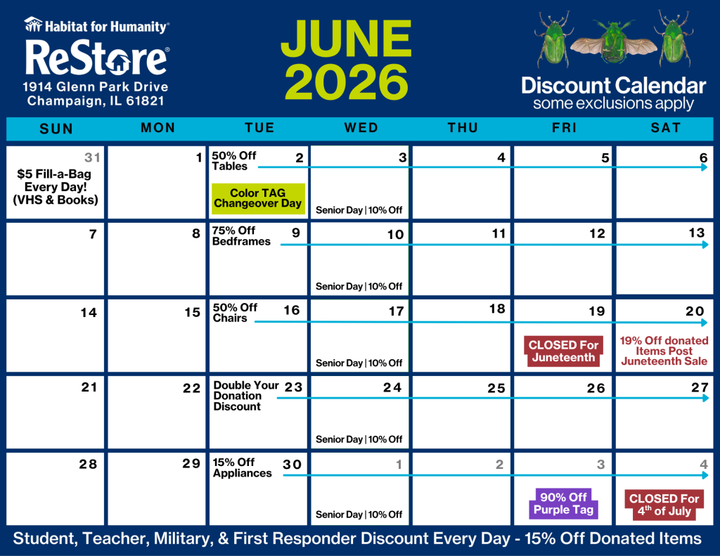 June ReStore calendar